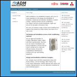 Screen shot of the A D M Ventilation Ltd website.