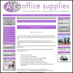 Screen shot of the AG Office Supplies Ltd website.