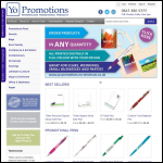 Screen shot of the Yo-Promotions website.