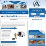 Screen shot of the Able Drainage website.