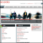Screen shot of the Acardia website.