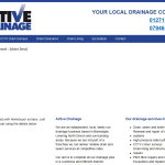 Screen shot of the Active Drainage Ltd website.