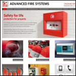 Screen shot of the Advanced Fire Systems website.