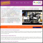Screen shot of the AGC Print Solutions Ltd website.