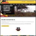 Screen shot of the Ah Plant Hire Ltd website.