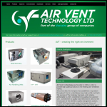 Screen shot of the Air Vent Technology Ltd website.
