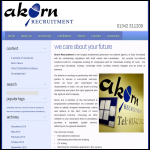 Screen shot of the Akorn Recruitment Ltd website.