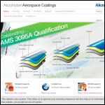 Screen shot of the Akzo Nobel Aerospace Coatings website.