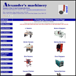 Screen shot of the Alexander's Machinery website.