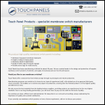 Screen shot of the Touch Panel Products website.
