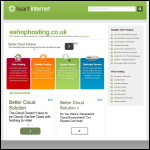 Screen shot of the EShop Hosting website.