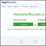 Screen shot of the Horizon Lifts Ltd website.
