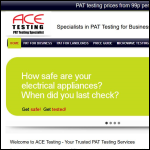 Screen shot of the ACE Testing Ltd website.
