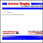 Screen shot of the Arrow Rugby Engineering Ltd website.