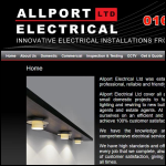 Screen shot of the Allport Electrical Ltd website.