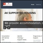 Screen shot of the Ak Supported Housing Ltd website.