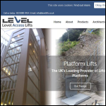 Screen shot of the Level Access Lifts Ltd website.