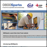 Screen shot of the 0800sparks.com Ltd website.