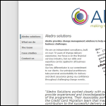 Screen shot of the Aledro Solutions Ltd website.