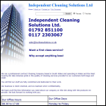 Screen shot of the Independent Cleaning Solutions Ltd website.