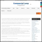 Screen shot of the Commercial Lamp Supplies Ltd website.