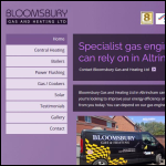 Screen shot of the Bloomsbury Gas & Heating Ltd website.