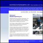 Screen shot of the Mayfield Engineering Ltd website.