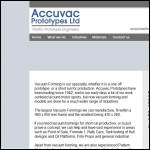 Screen shot of the Accuvac Prototypes Ltd website.