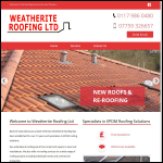 Screen shot of the Weatherite Roofing Ltd website.