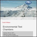 Screen shot of the Temperature Applied Sciences Ltd website.