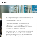 Screen shot of the Adro Consultancy Ltd website.