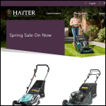 Screen shot of the Hayter Ltd website.