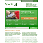 Screen shot of the Sports Injury Insurance website.