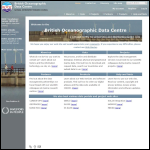 Screen shot of the British Oceanographic Data Centre website.