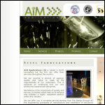 Screen shot of the Aim Applications Ltd website.