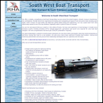 Screen shot of the South West Boat Transport Ltd website.