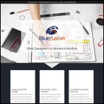 Screen shot of the Bluefusion Creative Internet Solutions website.