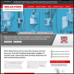 Screen shot of the Shear-Form Machine Tools Ltd website.