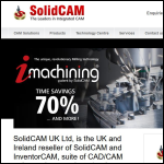 Screen shot of the SolidCam UK Ltd website.