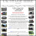 Screen shot of the UK Stage Hire website.