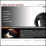 Screen shot of the Metropolitan Security Services website.
