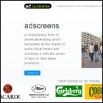 Screen shot of the Adscreens Ltd website.