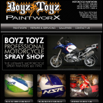 Screen shot of the Boyz Toyz website.