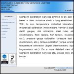 Screen shot of the Standard Calibration Services Ltd website.