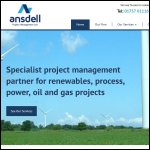 Screen shot of the Ansdell Project Management Ltd website.