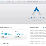 Screen shot of the Afak Plant Sales Ltd website.
