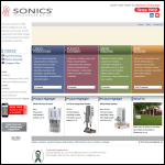 Screen shot of the Sonics & Materials UK Ltd website.
