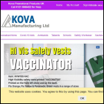 Screen shot of the Kova Manufacturing Ltd website.