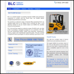 Screen shot of the BLC Forklift Services website.