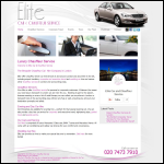 Screen shot of the Elite Car Chauffeur Services website.